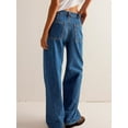 thumbnail image 4 of Womens Mid Rise Wide Leg Jeans Boyfriend Casual Denim Pants with Pockets, 4 of 7