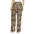 thumbnail image 2 of Disketp Skulls1 Print Women's Comfy Pajama Pants Casual Drawstring Palazzo Lounge Wide Leg Pants, 2 of 7