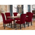 thumbnail image 2 of Velvet Chair Covers for Dining Room Set of 6, Stretchy Dining Chair Covers, Washable Kitchen Chair Slipcovers, Classy Decor for Home and Banquet (Red Dahlia, 6 Pack), 2 of 7