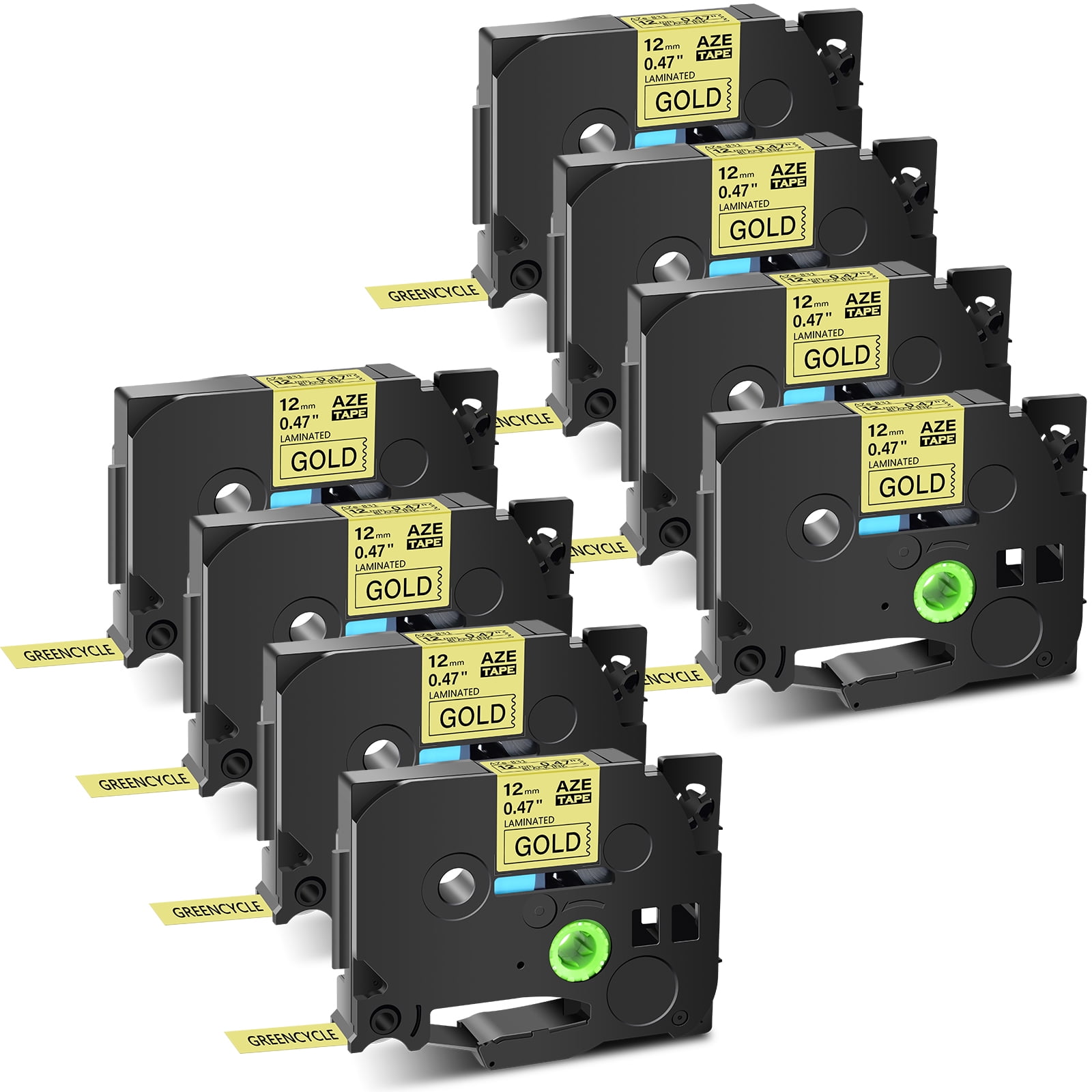 GREENCYCLE 8PK Compatible for Brother Ptouch TZe831 TZe831 TZ831