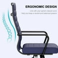 thumbnail image 5 of Okeysen Office Desk Chair Conference Room Chairs Modern Ergonomic Executive Swivel Chair Adjustable Height PU Leather Home Desk Chairs with Armrests Comfy Computer Task Chairs with Wheels (Navy Blue), 5 of 14