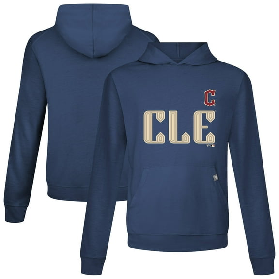 Men's Levelwear  Navy Cleveland Guardians City Connect Relay Core Logo Pullover Hoodie