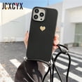 thumbnail image 1 of Funda de teléfono suave con cordón para collar cruzado de amor chapado para iPhone 14 13 12 Pro Max 11 MiNi XS XR X 8 7 Plus SE Tan Jianjun unisex, 1 of 2