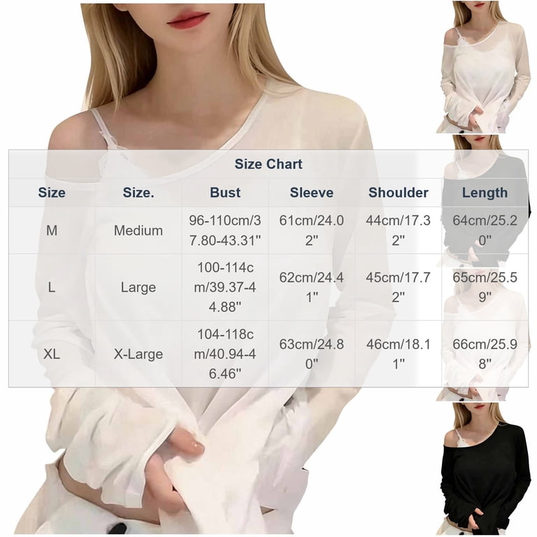 Singkd Color Wyongtao Womens Sheer Mesh Tops One Shoulder Long Sleeve Solid Color ...