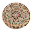 thumbnail image 6 of · REDEARTH · Jute Cotton Chindi Area Rug - 3' Round Rug, Handwoven, Non-Shedding, Soft & Durable – Multi Tones for Home Décor in Living Room, Dining Room, Bedroom, 6 of 7