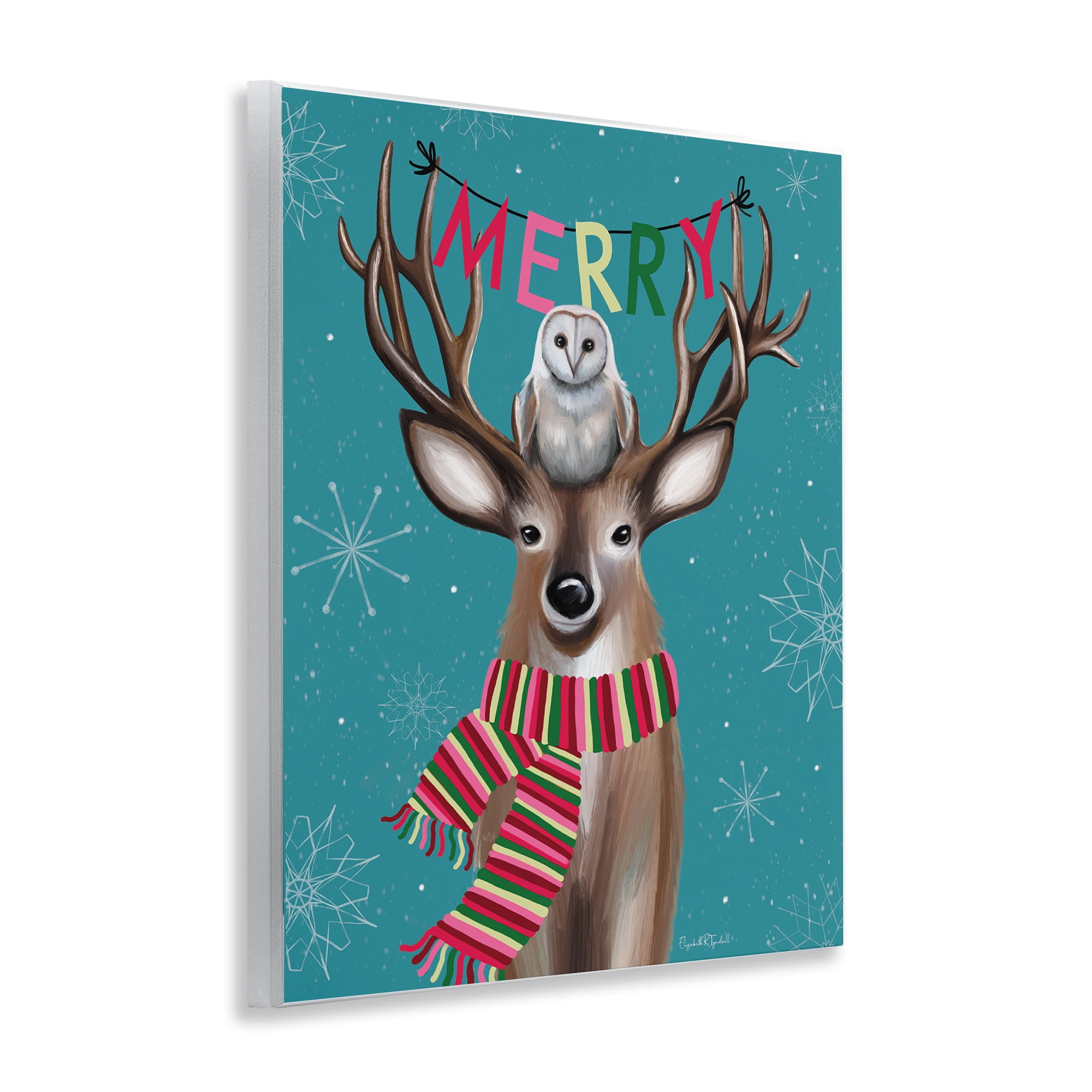 Stupell Industries Woodland Merry Creatures Holiday Painting Unframed Art Print Wall Art, 11 x 14