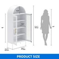 thumbnail image 4 of DEXTRUS 71" Tall Display Cabinet with Glass Doors, Metal Arched Cabinet with LED Lights, White, 4 of 9