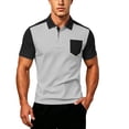 thumbnail image 4 of Polos for Men Short Sleeve with Button Lightweight Summer Black Mens Work Shirts, 4 of 4