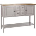 thumbnail image 2 of SAFAVIEH Charlotte Rustic Storage Sideboard w/ 2 Cabinets & 4 Drawers, Quartz Grey/Oak, 2 of 5