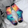 thumbnail image 5 of Cauagu Hawaiian Island Dolphin Print Crew Socks for Women and Men,Adult Athletic Running Socks 1-Pair Sports Socks Work Gear Socks with Moisture Wicking, 5 of 6