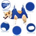 thumbnail image 2 of Azul - Hamaca para el cuidado de perros y gatos, cachorros pequeños y perros mini, hamaca para perros con 2 ganchos en forma de S, bolsa de aseo de tela transpirable para el cuidado de oídos y ojos, 2 of 5