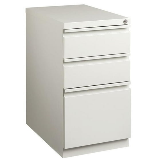 Scranton & Co 3-Drawer Modern Metal Mobile Pedestal Filing Cabinet in Light Gray