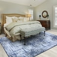 thumbnail image 6 of FairOnly Washable Area Rug for Living Room Bedroom Vintage Medallion Rug 8' x 10' Floral Print Rug, Blue, 6 of 7