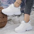 thumbnail image 5 of Willtoo Womens Cozy Lined Sneakers Lace Up Warm Plush Casual Walking Shoes Thick Sole Non Slip Athletic Shoes for Cold Weather, 5 of 5