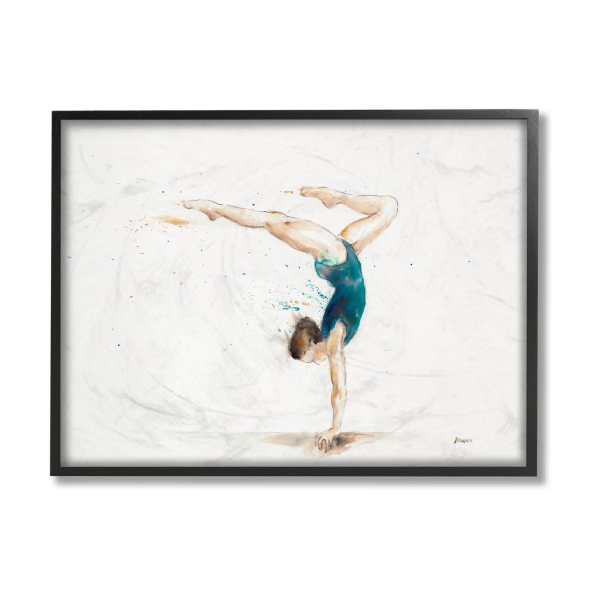 Stupell Industries Watercolor Gymnast Handstand Pose Female Athlete Design by Third and Wall