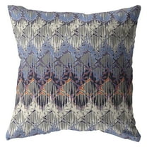 26â€ Blue Gray Hatch Indoor Outdoor Throw Pillow