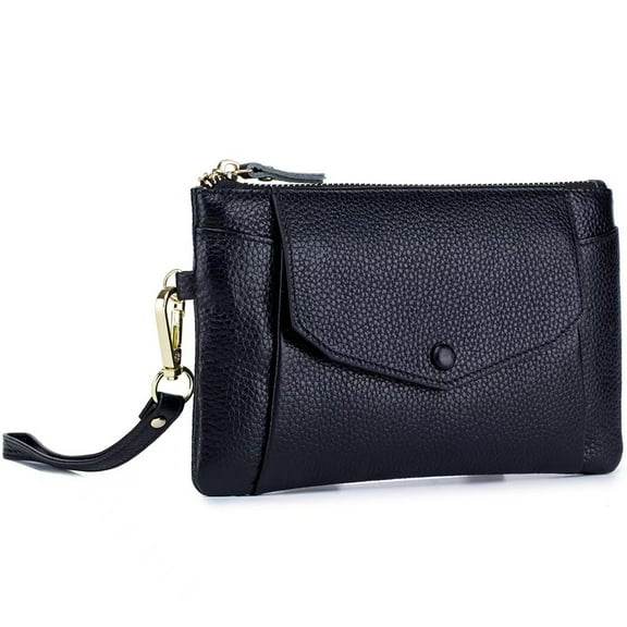 Women's Genuine Leather Wristlet Handbags Envelope Style Cell Phone Purse Card Holder Clutch Wallet