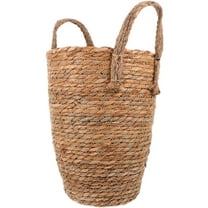 LULULION Light Brown Woven Flower Planter for Patio Use with Storage Function 1Set