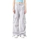 thumbnail image 1 of Amzcrzy Pantalones Cargo Holgados para Mujer, Cintura con Cordón, Pierna Ancha, Cómodos, Cintura Elástica, Sobredimensionados, Informales, Estilo Calle Hip Hop, con Bolsillos, Tallas M-2XL Gris, 1 of 5