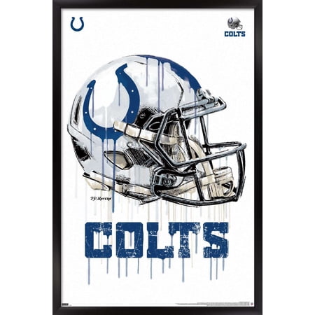 NFL Indianapolis Colts – Drip Helmet 20 Wall Poster 14.725 x 22.375 Framed