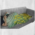 thumbnail image 6 of Dragonfly Soft Flannel Fleece Throw Blanket, Flourishing Landscape with Daisies on Grass and Dragonflies in the Air, Cozy Plush for Indoor and Outdoor Use, 60" x 80", Green Yellow, by Ambesonne, 6 of 6