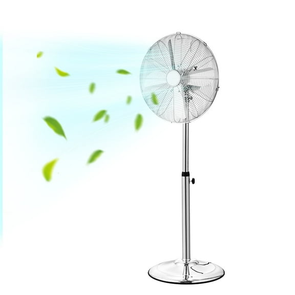 VEVOR Industrial Pedestal Fan, 16 Inch 75-Degree Oscillating Fan, Height Adjustable Standing Fans with 3 Adjustable Speeds, High Power Floor Fans