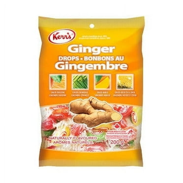 Kerr's Ginger Drops Hard Candies, 200g/7 oz. Bag {Imported from Canada}