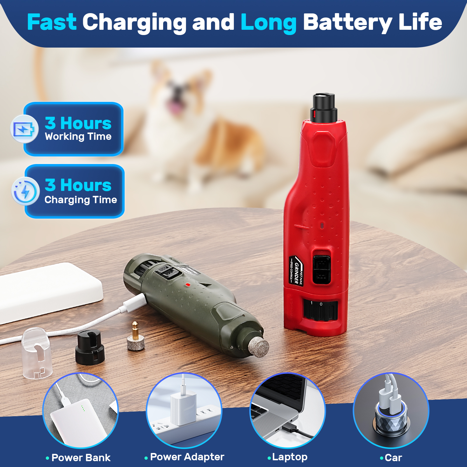 BEBANG Dog Nail Grinder Super Quiet 6-Speed photo 3