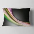 thumbnail image 2 of Designart Pink Green Abstract Lines - Abstract Throw Pillow - 12x20, 2 of 5