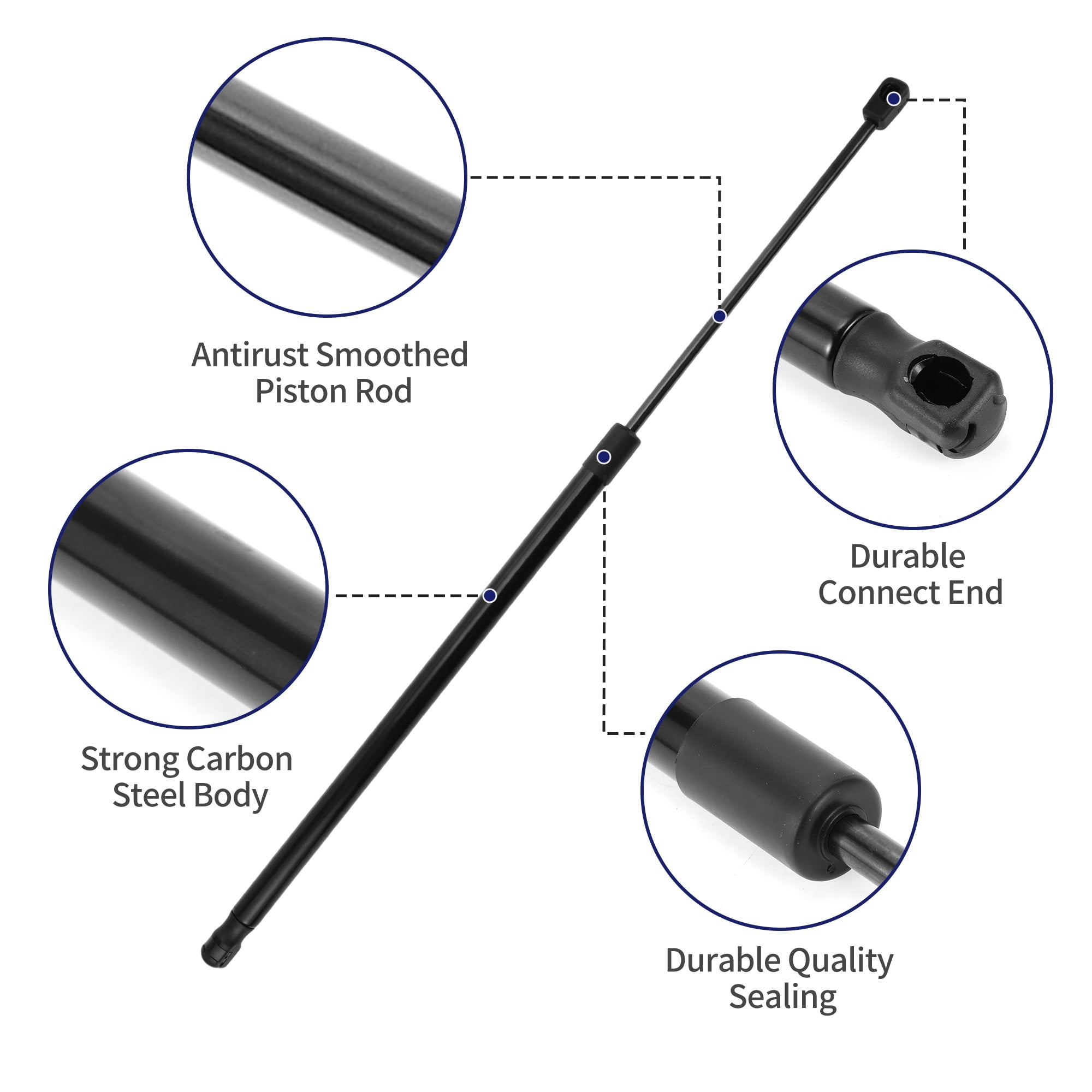 Unique Bargains 2Pcs Rear Hatch Lift Support Struts for Peugeot 807 MPV 2002 Black