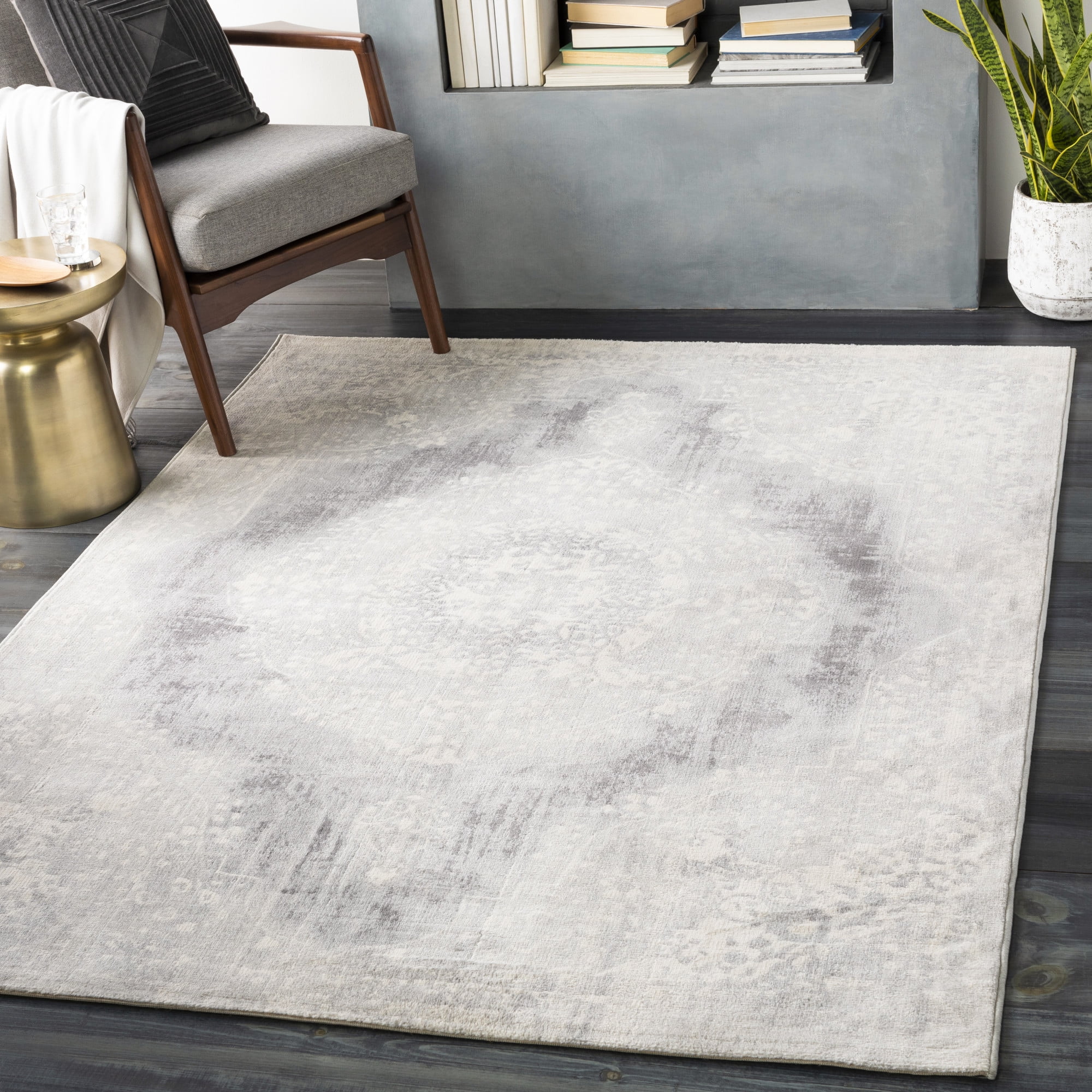 Kannon Light Gray Area Rug 5 3 X 7 1 Walmart Com Walmart Com