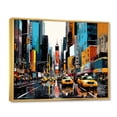 thumbnail image 2 of Designart "Yellow Blue New York City" Cityscapes Floater Framed Wall Art Print, 2 of 7