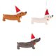 thumbnail image 5 of 3x Colgantes De Navidad Adorno Perro Salchicha Marrón Y Blanco Y Gris Yuyangstore Colgante, 5 of 7