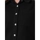 thumbnail image 5 of VESTIDO MIDI DE MEZCLILLA CON BOTONES DELANTEROS Y DOBLADILLO DESHILACHADO PARA MUJERES INSPIRE CHIC L Negro, 5 of 6
