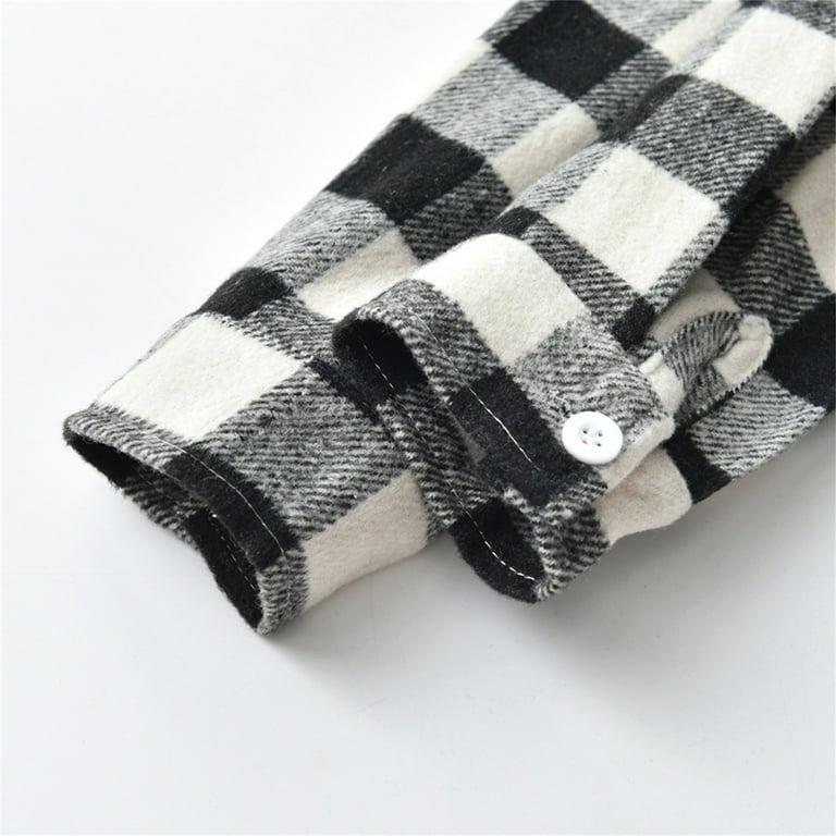 Rovga Kids Tops Boys Toddler Flannel Shirt Jacket Plaid Long