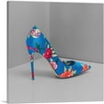 thumbnail image 1 of ARTCANVAS Blue Modern High Heels Shoe Stiletto Flower Pattern Canvas Art Print - Size: 36" x 36" (1.50" Deep), 1 of 9