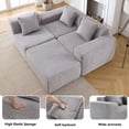 thumbnail image 5 of 100" Modular Sectional Sofa, Convertible L-Shaped Couch with 25.6in Deep Seat and Chaise Lounge, 3 Seater Cloud Couch with Wide Armrest and 1200LBS Load-Bearing for Huge Person, Light Gray, 5 of 9