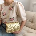 thumbnail image 3 of Bolsa De Hombro Bolso bandolera acolchado con hilo bordado de rombos para mujer (Champagne) Tmvgtek Para Estrenar, 3 of 5