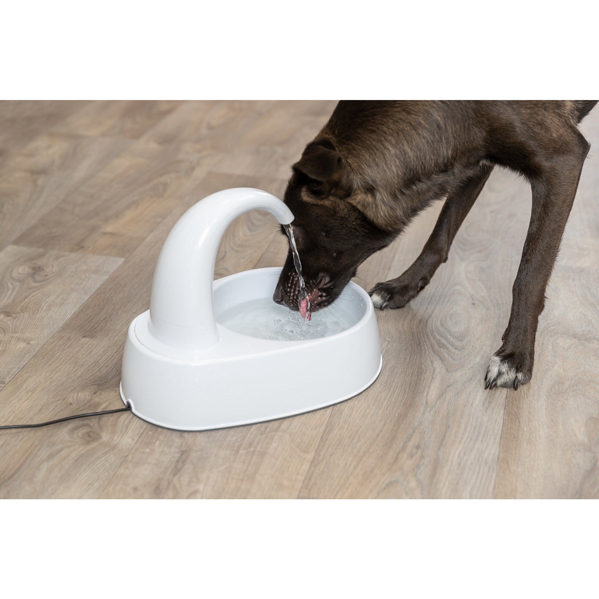 TRIXIE Curved Stream 84.5oz Drinking Fountain for Cats and Dogs, Large Pet Water Fountain