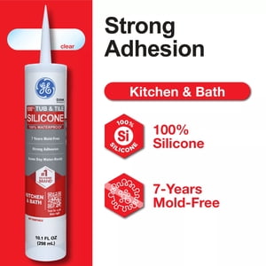 GE Silicone 1 Tub & Tile Sealant, Clear