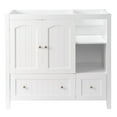 thumbnail image 3 of IVV White Bathroom Cabinet, Double-Door Vanity Base Cabinet with 2 Drawers and Open Shelves, 35.43"L x 18.11"W x 32.28"H, 3 of 7
