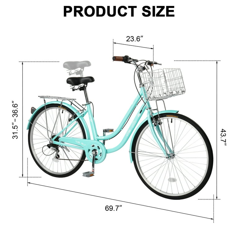 Ktaxon 26in Urban Commuter City Bike, Shimano 7 Speed Adult Road