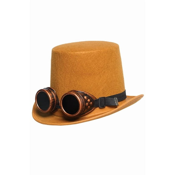 Adult Men's Steampunk Top Hat With Goggles