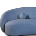 thumbnail image 4 of Furniture of America Caro Modern Chenille Low Profile Sofa with Pillows, Denim Blue, 4 of 5