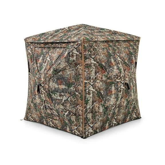 Hunting Blind 5-IN-1 Detachable for 2-3 Person, Camouflage Pop-Up Blind with Skylight, 360° See-Through, Waterproof Oxford Fabric for Deer, Turkey, Elk Hunting