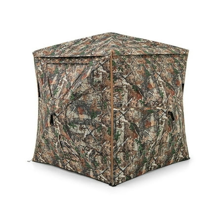 Hunting Blind 5-IN-1 Detachable for 2-3 Person Camouflage Pop-Up Blind with Skylight 360° See-Through Waterproof Oxford Fabric for Deer Turkey Elk Hunting