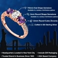 thumbnail image 2 of Gem Stone King 2.07 Ct White Created Sapphire Purple Amethyst 18K Rose Gold Plated Silver Ring (Size 9), 2 of 6