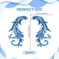 thumbnail image 2 of 2 Pairs Sequin Embroidery Lace Fabric Applique Blue Embroidery Sequin Lace Patches Sew On Appliques DIY for Wedding Dress Clothes Dress Hat Jeans Sewing Applique 5.4x9.92 Inch, 2 of 9