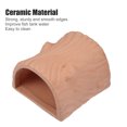thumbnail image 3 of Cueva de roca escondida Unique Bargains para acuarios de cerámica Marrón claro 3.43x3.35x2.24 pulgadas, 3 of 7