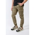 thumbnail image 2 of Brooklyn Cloth Cargo Pocket Twill Joggers, Olive Color, Comfortable Workwear Style, for Young's Men, 2 of 5